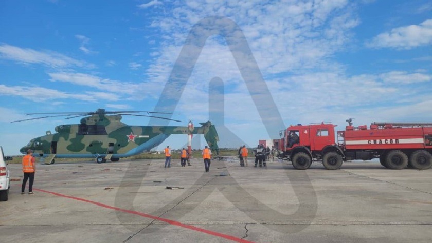 I Ryssland har världens största helikopter Mi-26 från den federala säkerhetstjänsten kapat masten och förlorat sin stjärt