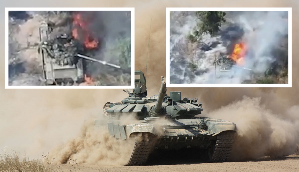 Ukrainsk FPV-drönare förstörde en rysk T-90 stridsvagn värd 2,5 miljoner dollar i export för 500 dollar