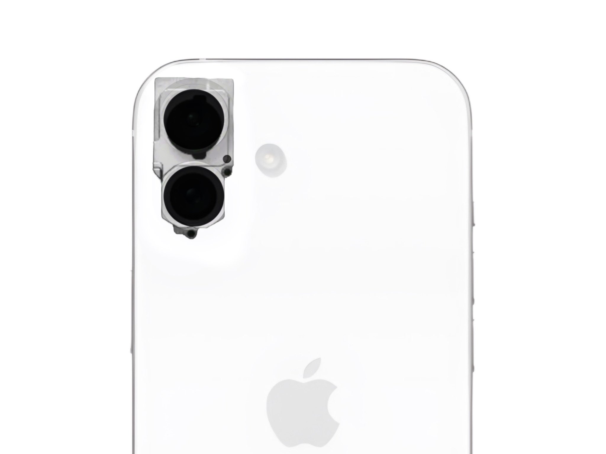 Det första fotot av iPhone 16:s kameraenhet med vertikalt placerade moduler har dykt upp