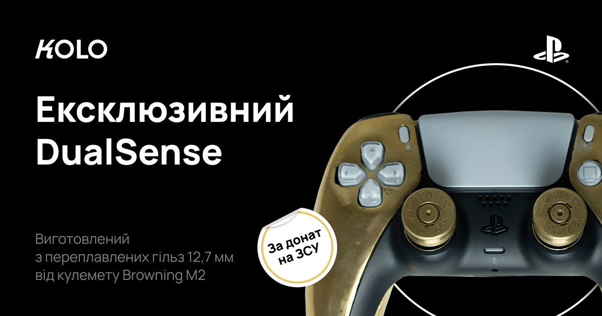 KOLO lottar ut en unik DualSense-spelkontroll för PlayStation 5 tillverkad av M2 Browning-maskingevärshylsor med stor kaliber