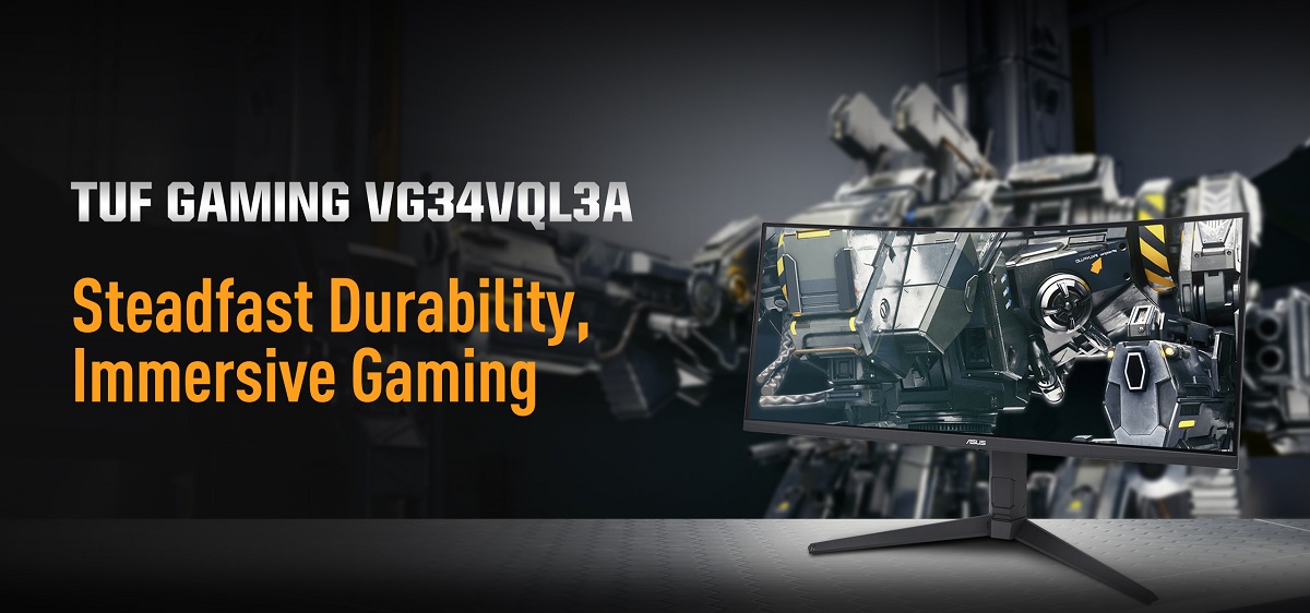 ASUS presenterar TUF Gaming VG34VQL3A böjd gamingmonitor med 180Hz bildfrekvens och 1500R krökningsradie