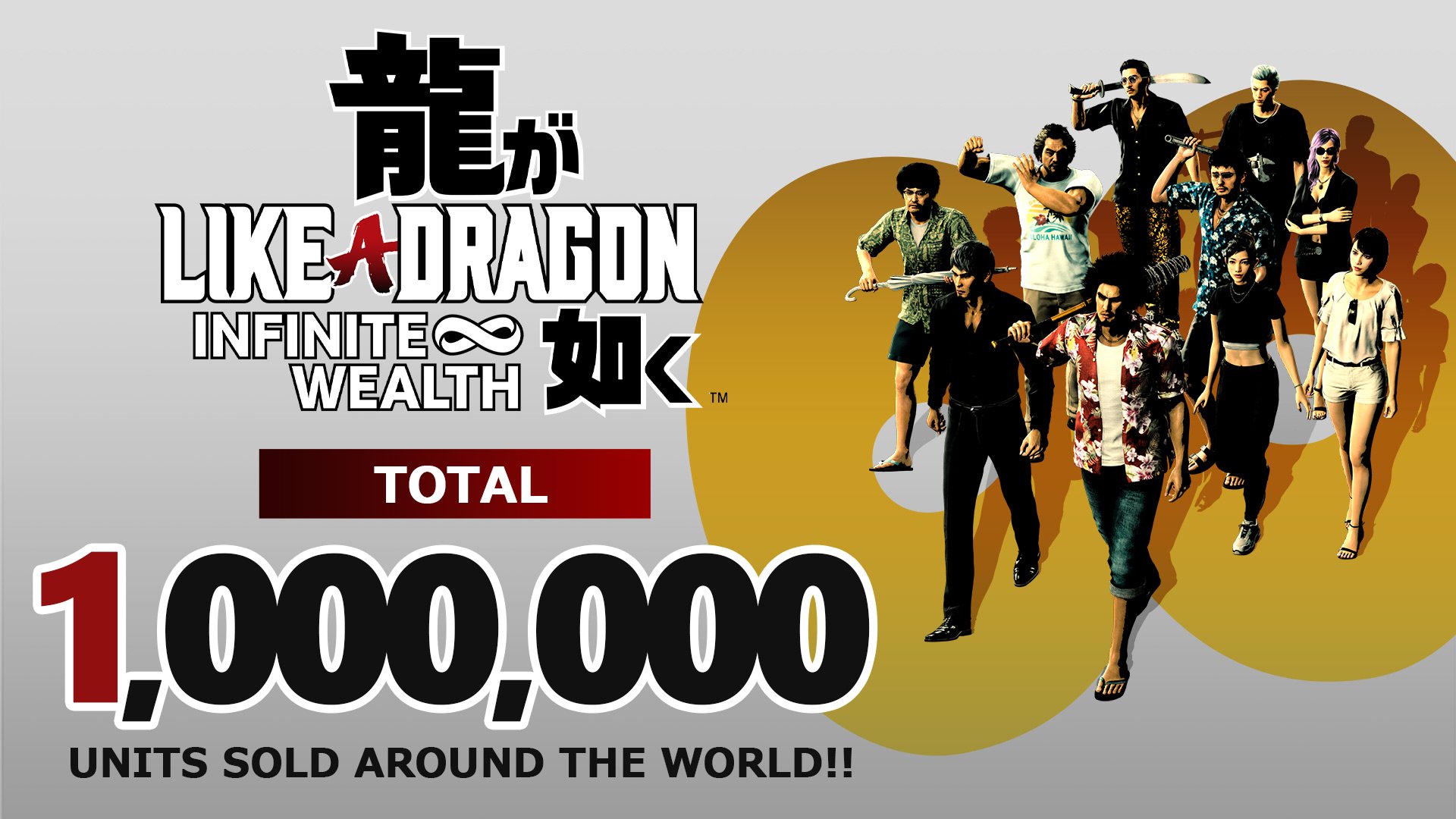 Sega har meddelat att Like a Dragon: Infinite Wealth har nått en miljon sålda exemplar