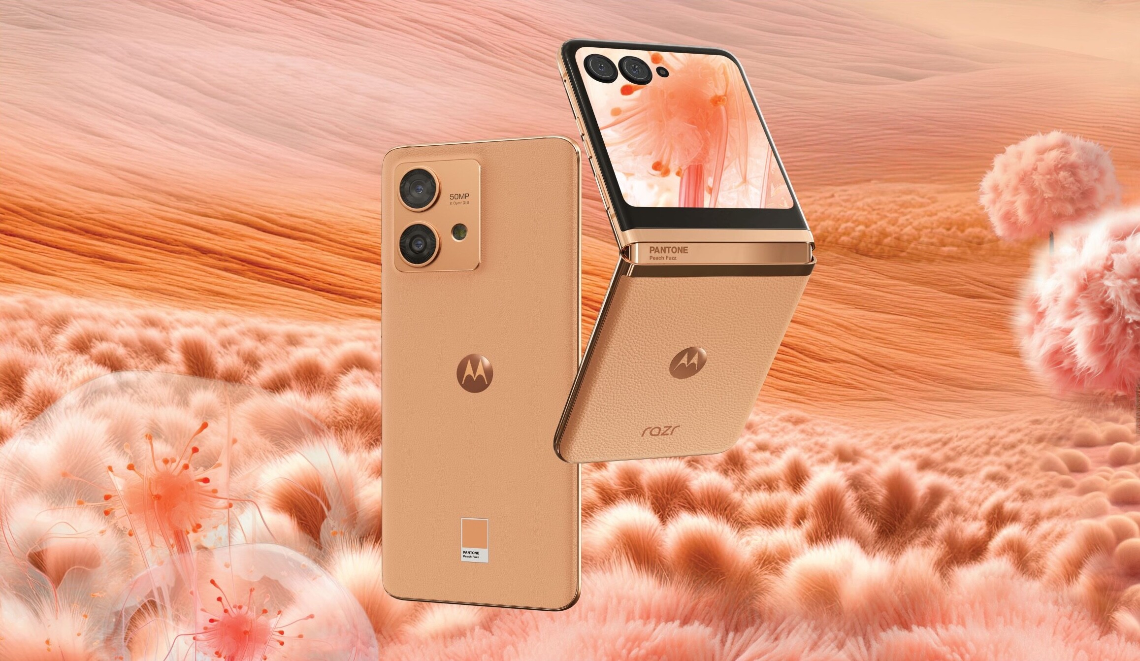 Motorola lanserar Razr 40 Ultra och Edge 40 Neo i Peach Fuzz - 2024 års färg enligt Pantone