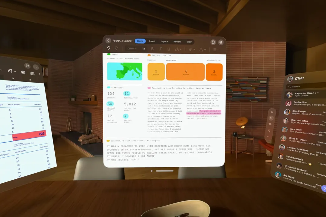 Microsoft Word, Excel och Teams får inbyggda versioner för Apple Vision Pro
