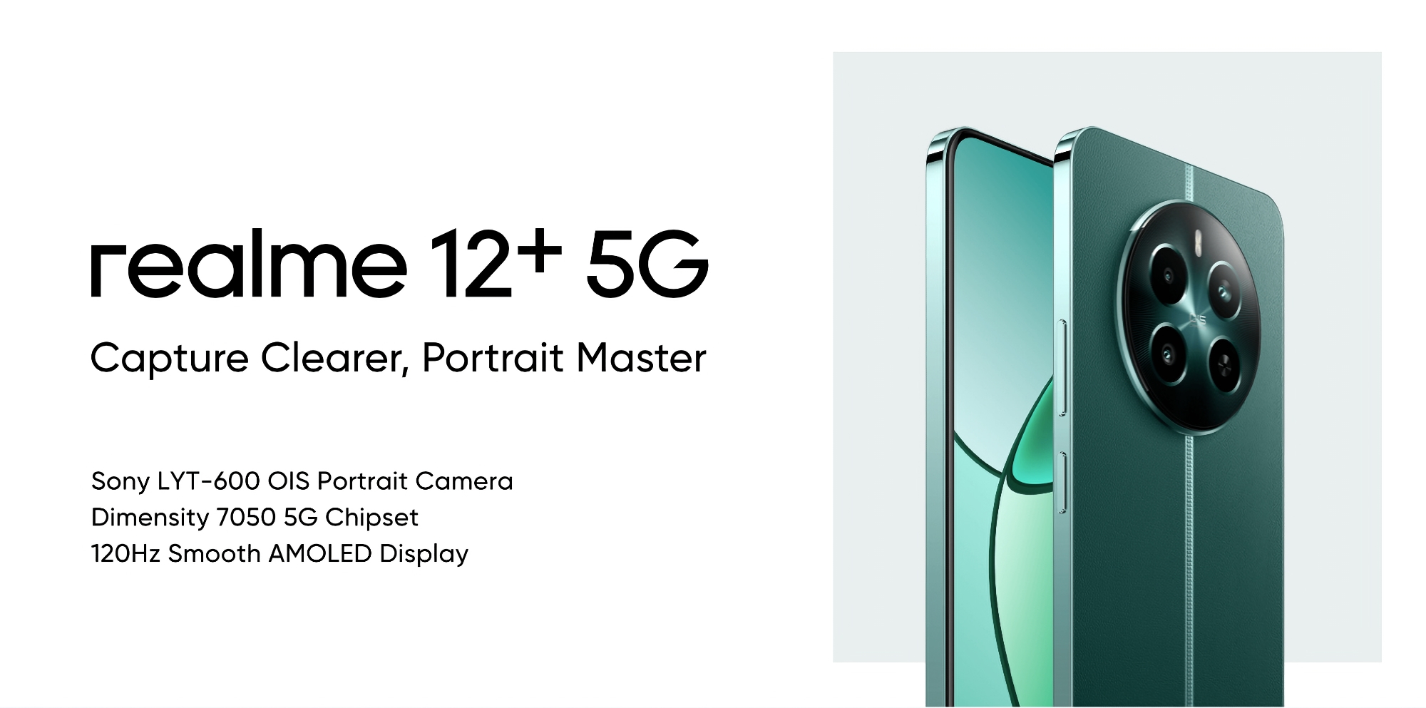 realme 12+: AMOLED-skärm på 120 Hz, Dimensity 7050-chip, 50 MP-kamera med OIS och ett pris på 267 USD