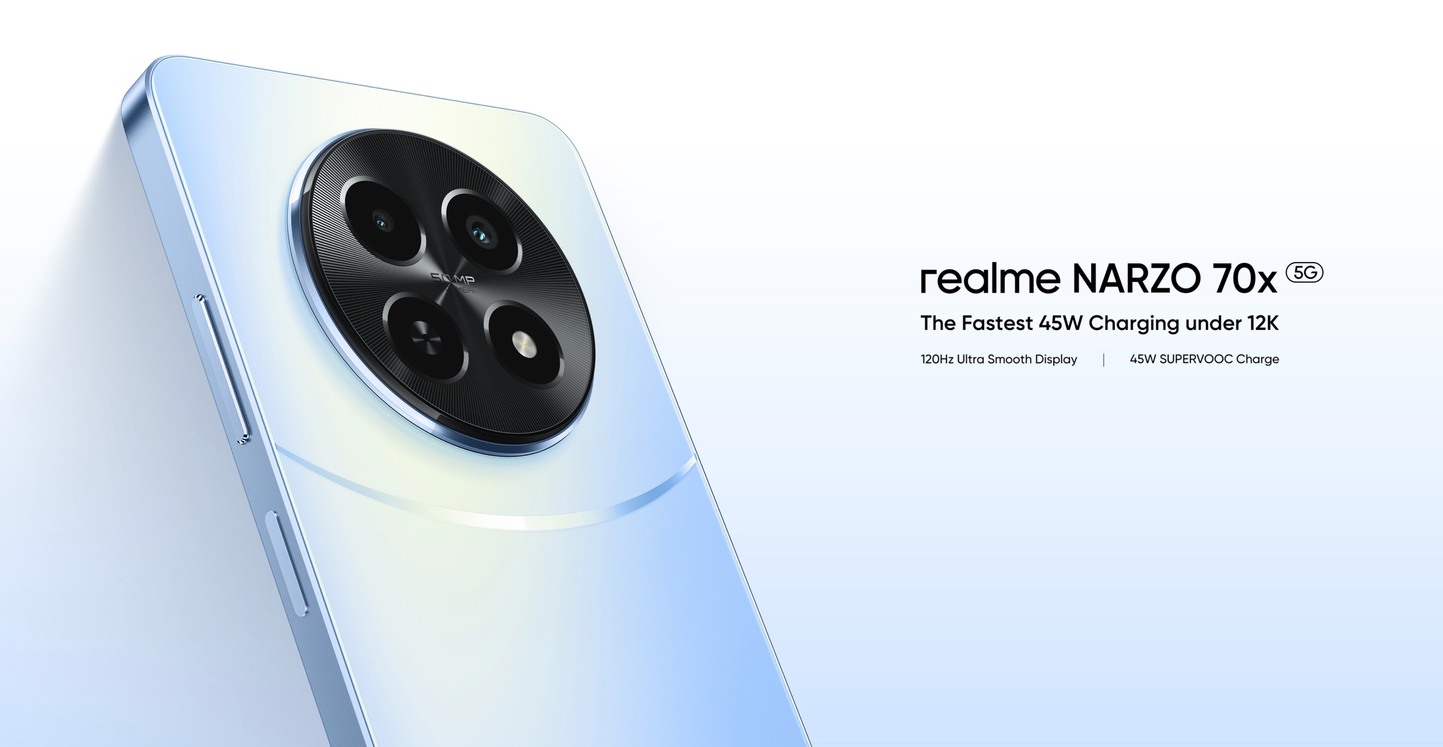 Realme Narzo 70x 5G: 120Hz IPS-skärm, MediaTek Dimensity 6100+ chip, 50MP kamera och 45W laddning för $144