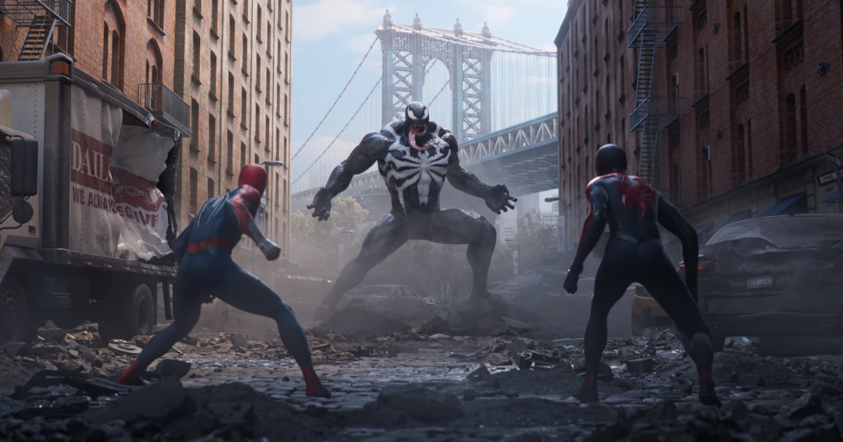 Sony visade under NFL-matchen en 1-minuts filmreklam för Marvel's Spider-Man 2, där striden mot Venom äger rum