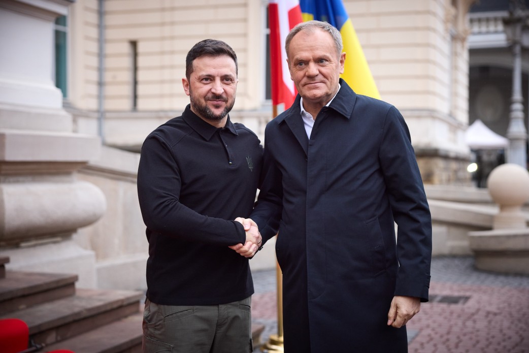 Ukrainas president Zelenskyy och Polens premiärminister Tusk höll samtal