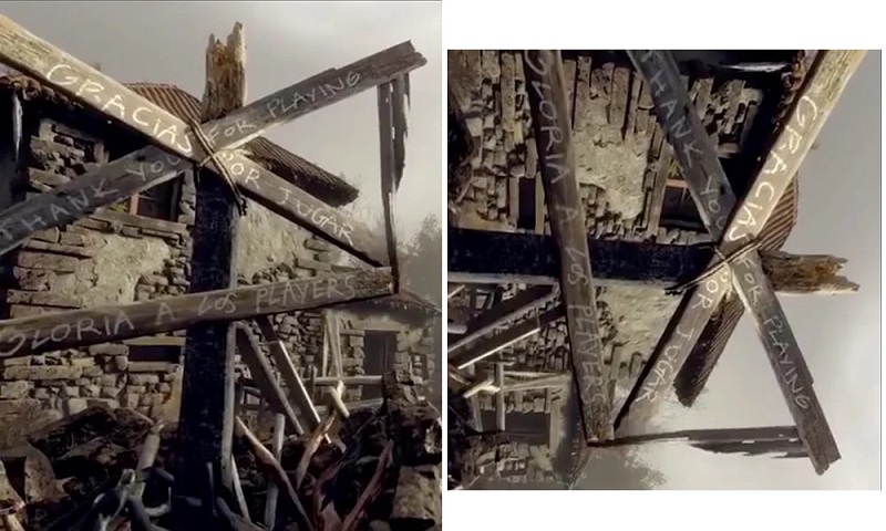 En trästruktur som påminner om IX i Resident Evil 9-teasern