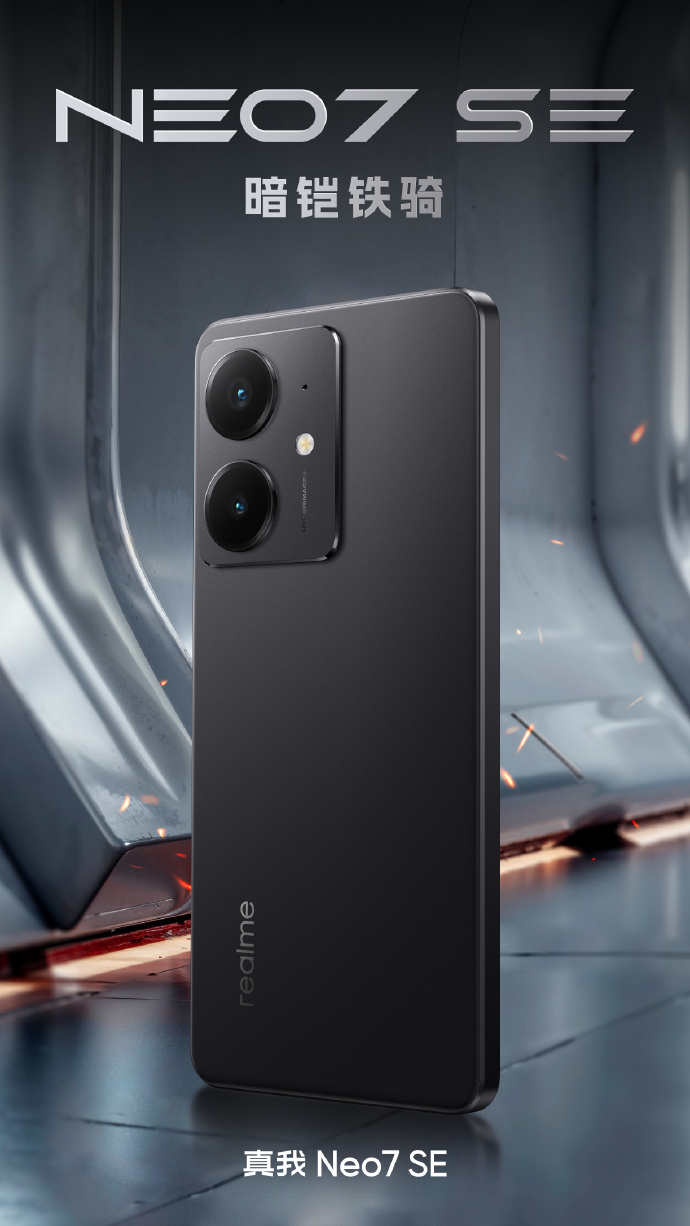 Realme Neo7 SE smartphone i svart färg