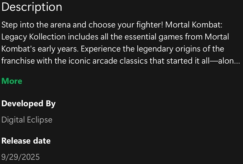 Mortal Kombat: Legacy Kollection skärmdump