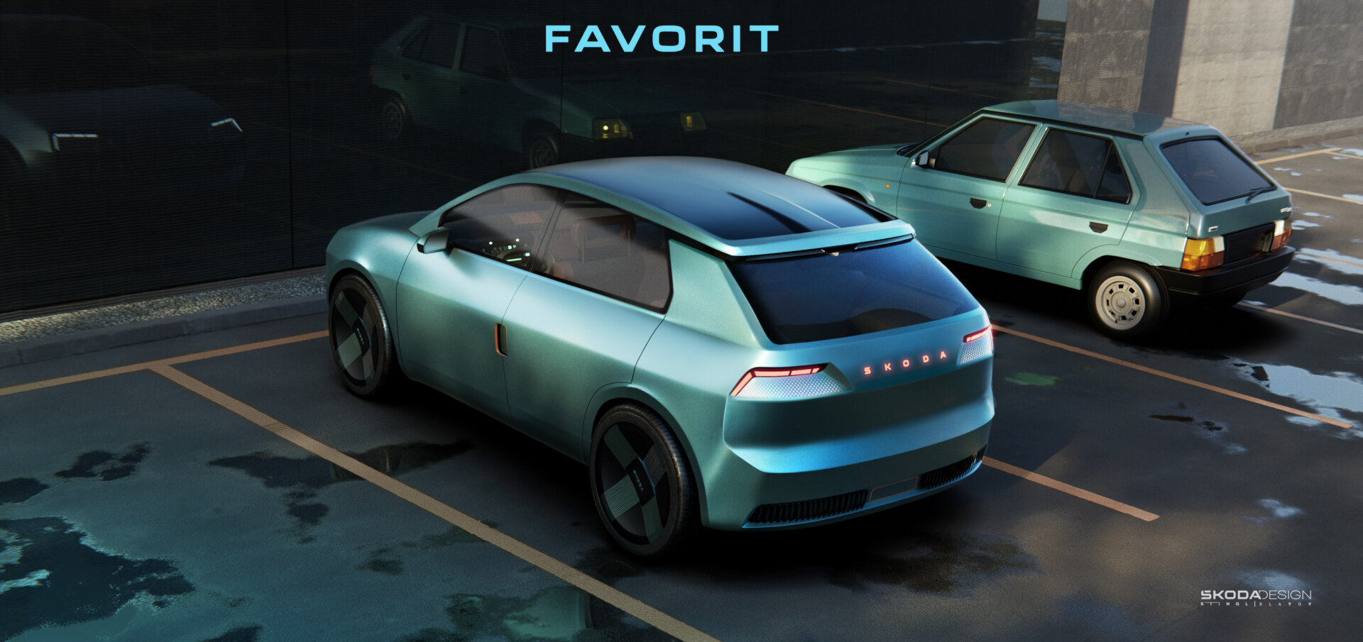 Modern tolkning av hatchbacken Skoda Favorit