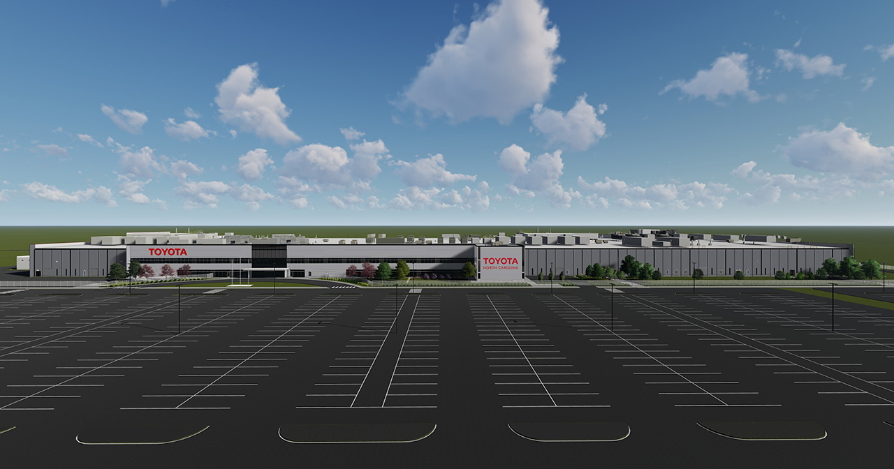 TBMC-visualisering Visualisering av Toyota Battery Manufacturing North Carolina-fabriken
