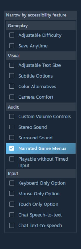 Tillgängliga Steam-funktioner