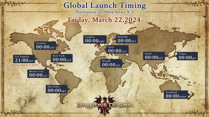 Capcom har avslöjat den exakta tiden och releasedatumet för Dragon's Dogma 2 i olika delar av världen-3