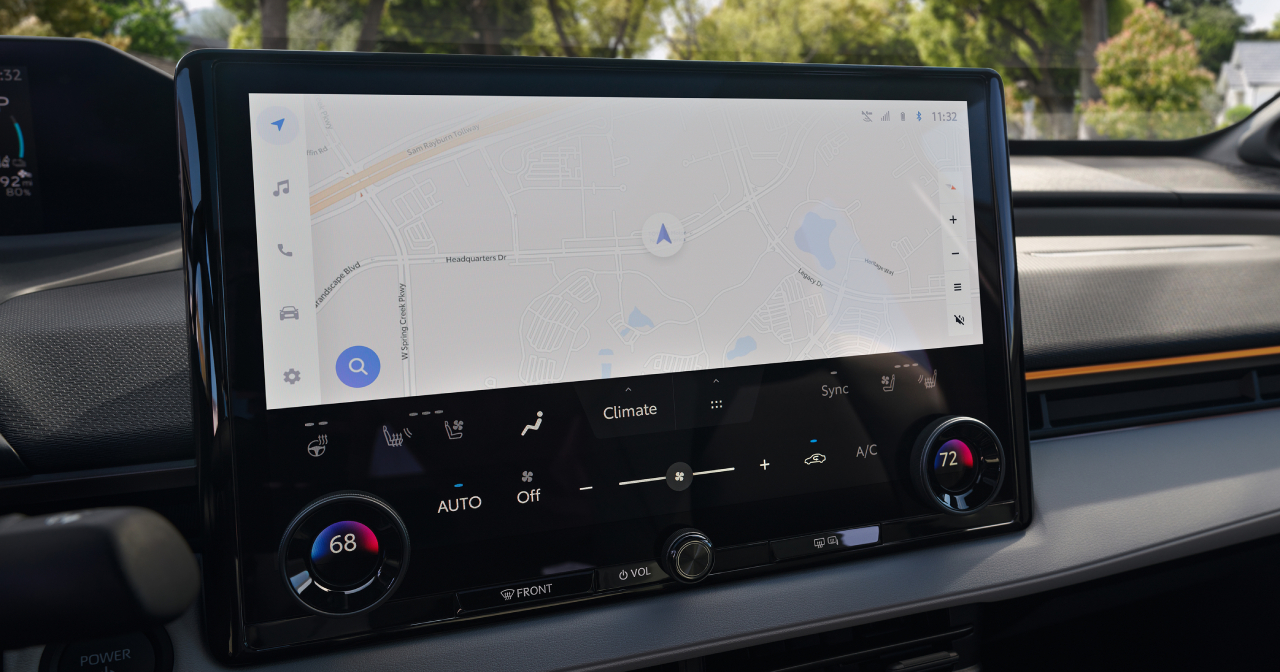 Mittkonsol av den omdesignade Toyota bZ