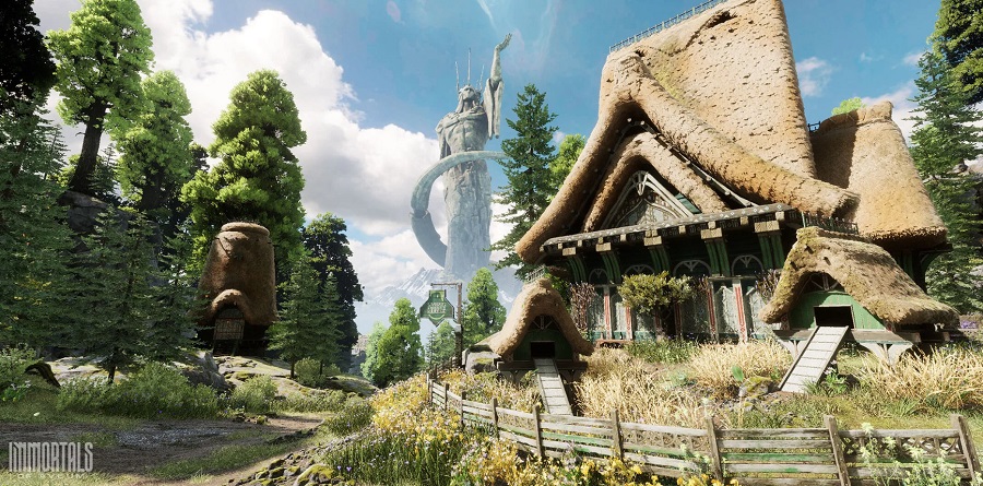 En pittoresk by och en fästning för stridsmagiker på de nya skärmdumparna av skjutspelet Immortals of Aveum. Bilderna visar utmärkt grafik och unik atmosfär i spelet-4