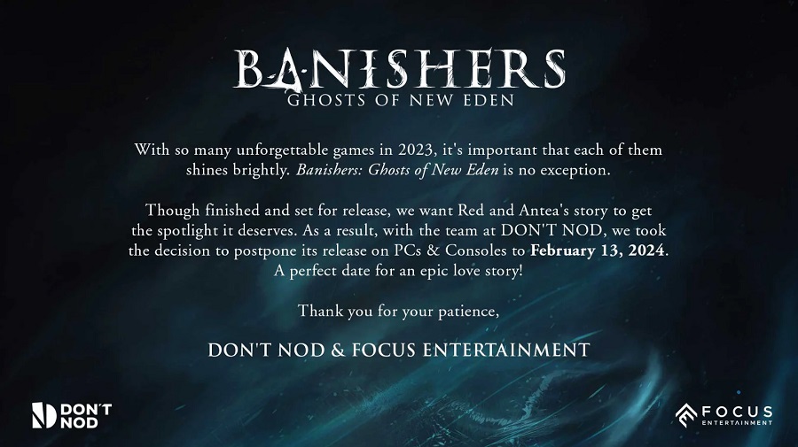 Konkurrensen har visat sig vara för allvarlig: utvecklarna av Banishers: Ghosts of New Eden har meddelat att de skjuter upp lanseringen. Don't Nod Studios fruktar konkurrens för sitt spel med Marvel's Spider-Man 2, Alan Wake 2 och Assassin's Creed Mirage-2