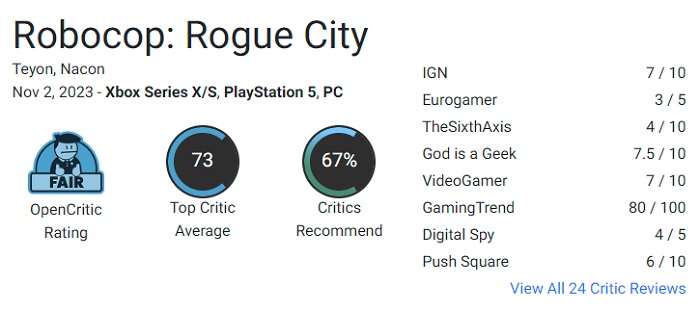Ett spel för fans: kritikerna reserverade sitt beröm för skjutaren RoboCop: Rogue City-2