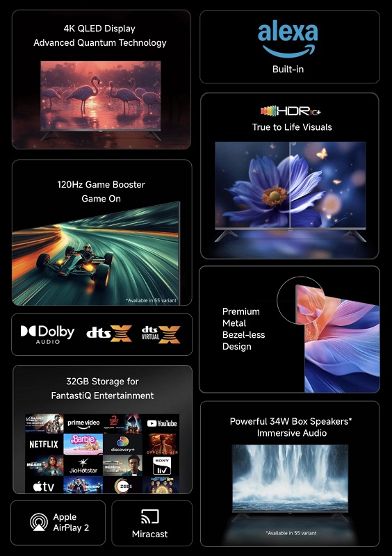 Specifications Xiaomi 4K QLED TV FX Pro