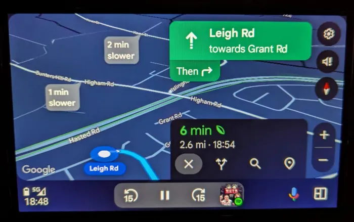 Ett exempel på det nya Google Maps-gränssnittet