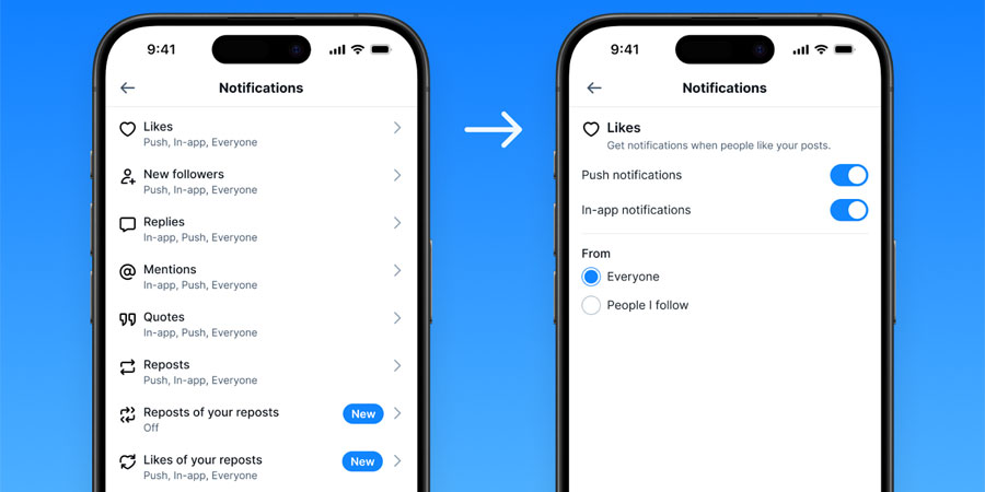Personalisera notifieringar i Bluesky