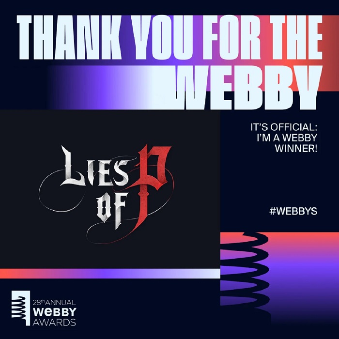 Lies of P vann tre priser vid Webby Awards 2024, och slog därmed Baldur's Gate 3-2