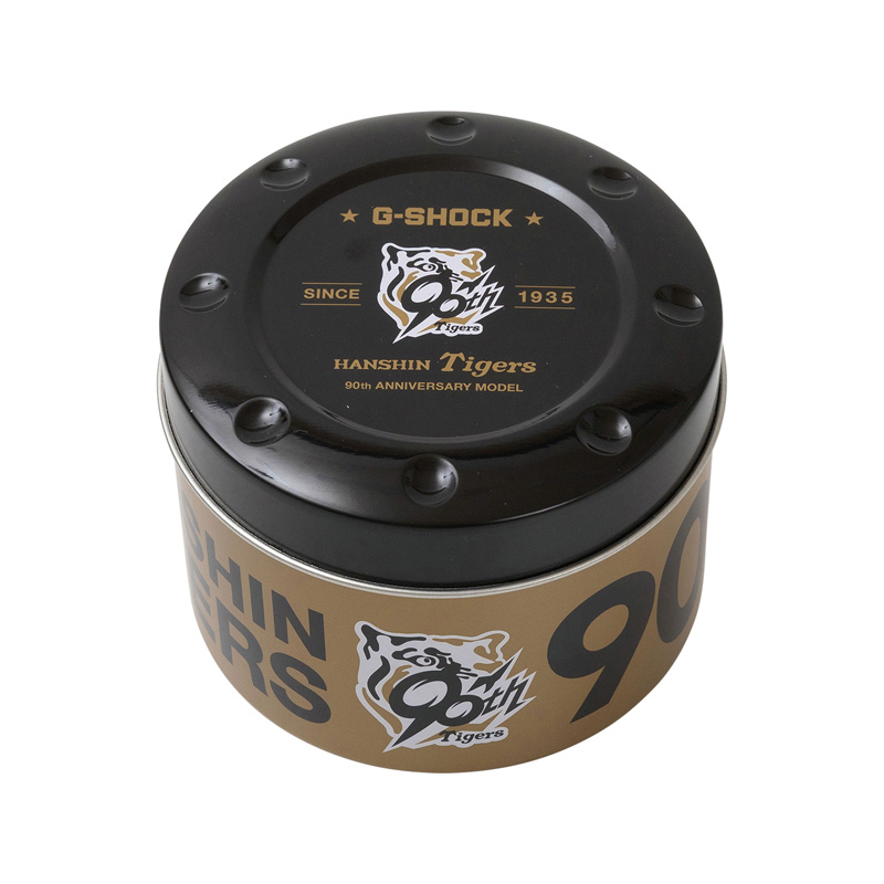 metallburk för förvaring av G-Shock x Hanshin Tigers-klockor