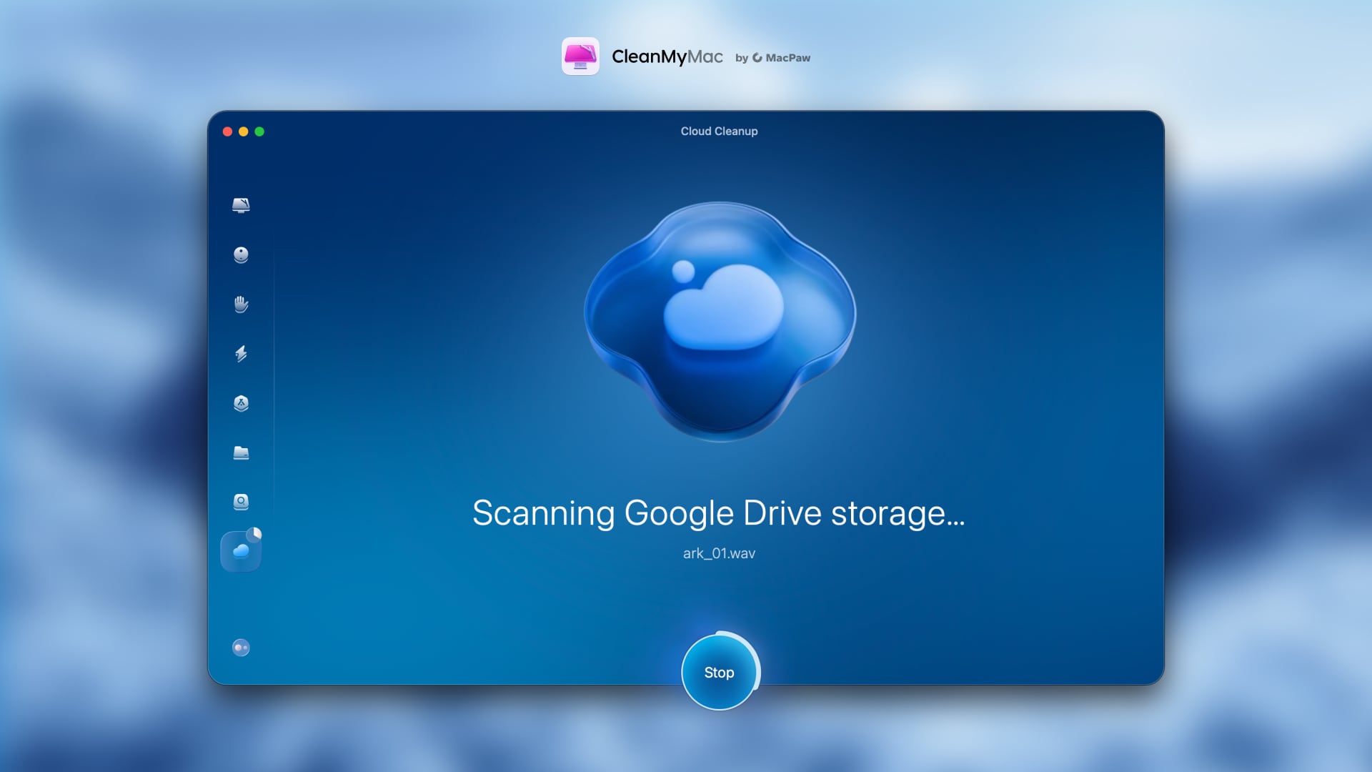 CleanMyMac Cloud Cleanup - Minnesvisualisering