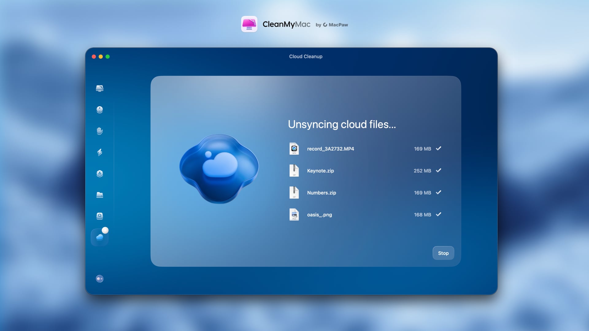 CleanMyMac Cloud Cleanup - Arbeta med filer