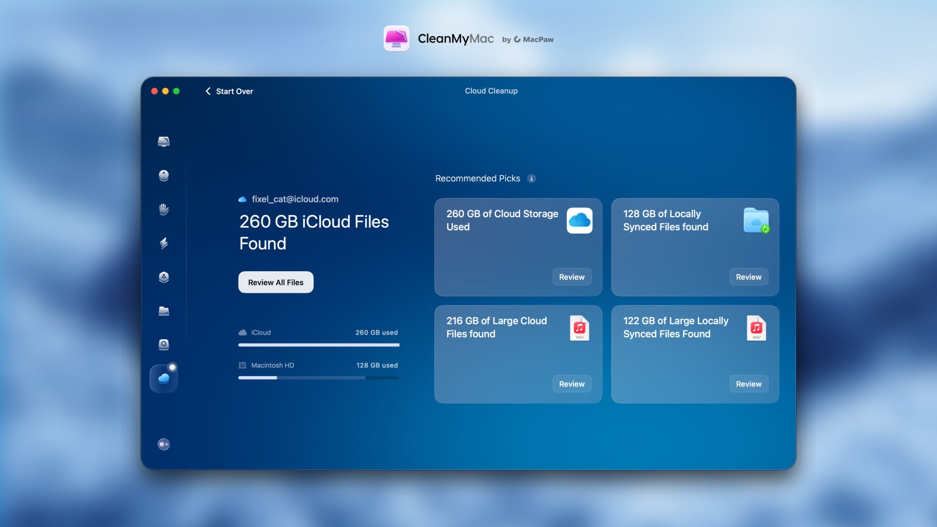 CleanMyMac Cloud Cleanup - Påminnelse när molnet är fullt