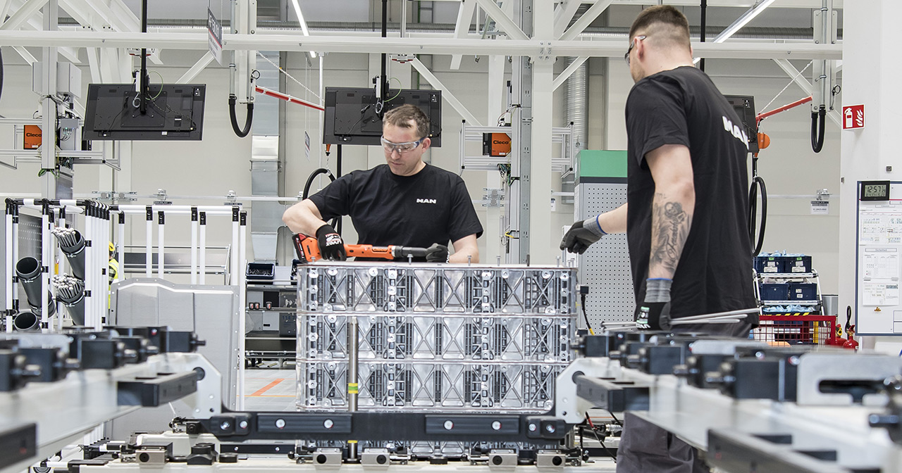 Batterimodul produktion anläggning i Nürnberg, Tyskland