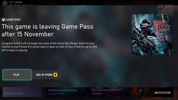 Ny Xbox Game Pass-funktion: användare av tjänsten kommer nu att få meddelanden om spel som snart kommer att lämna katalogen-2