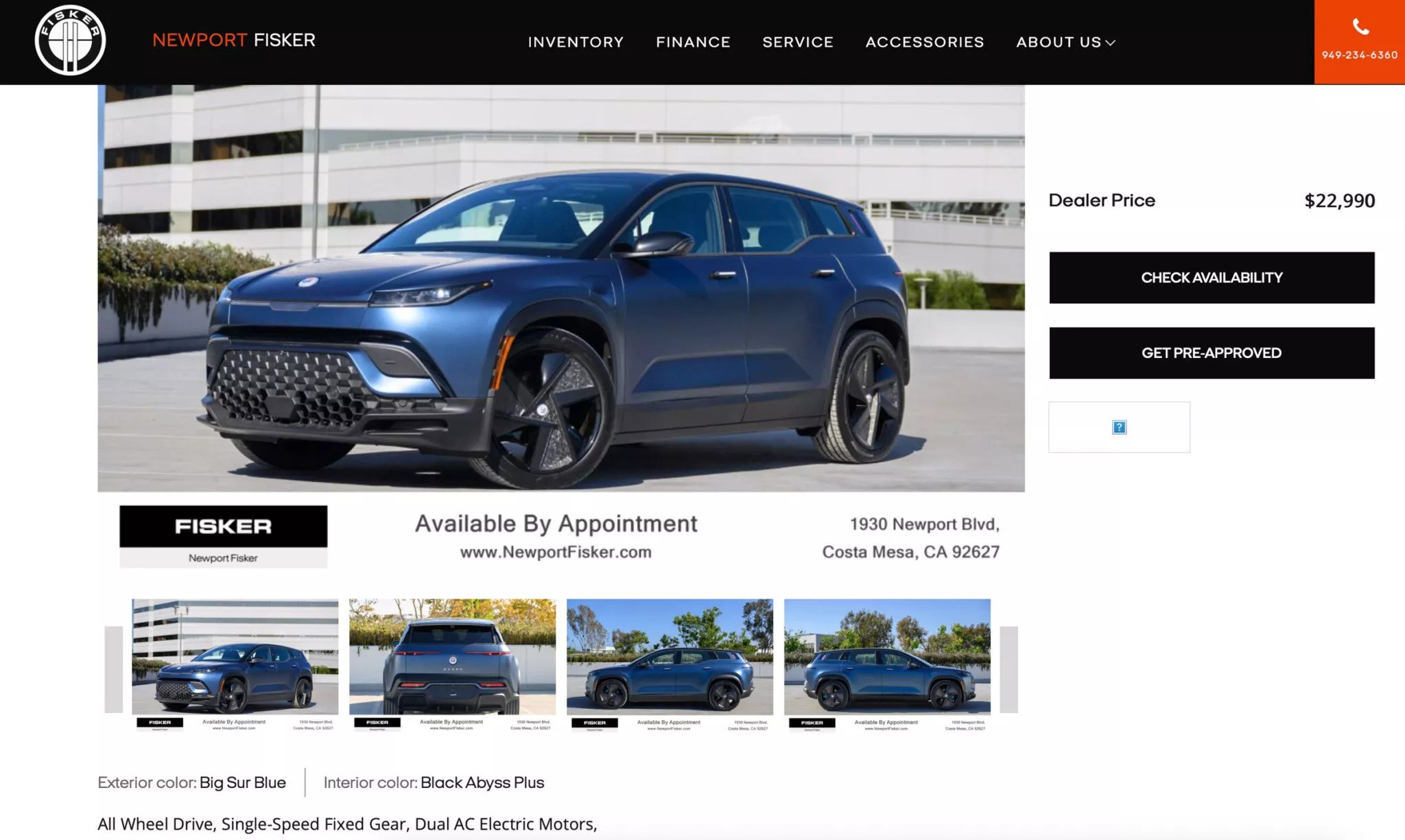 Fisker Ocean crossover till salu.