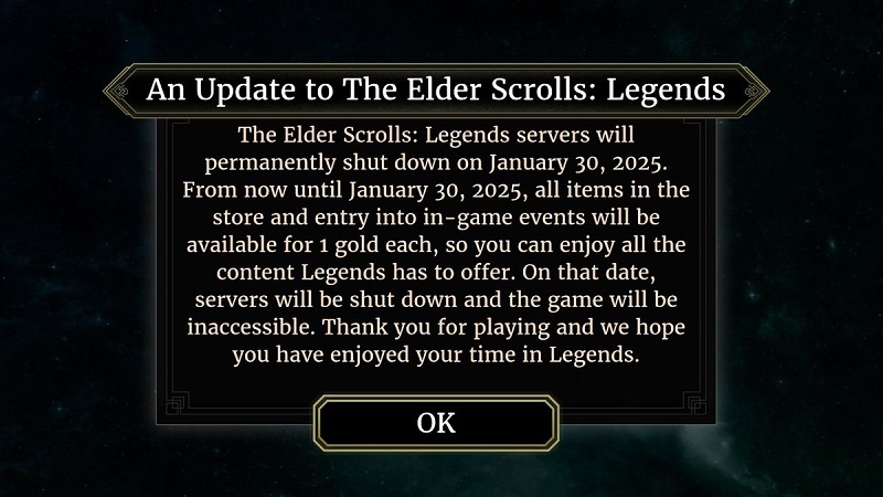 Bethesda erkänner nederlag: Kortspelet The Elder Scrolls: Legends kortspels servrar stängs av-2