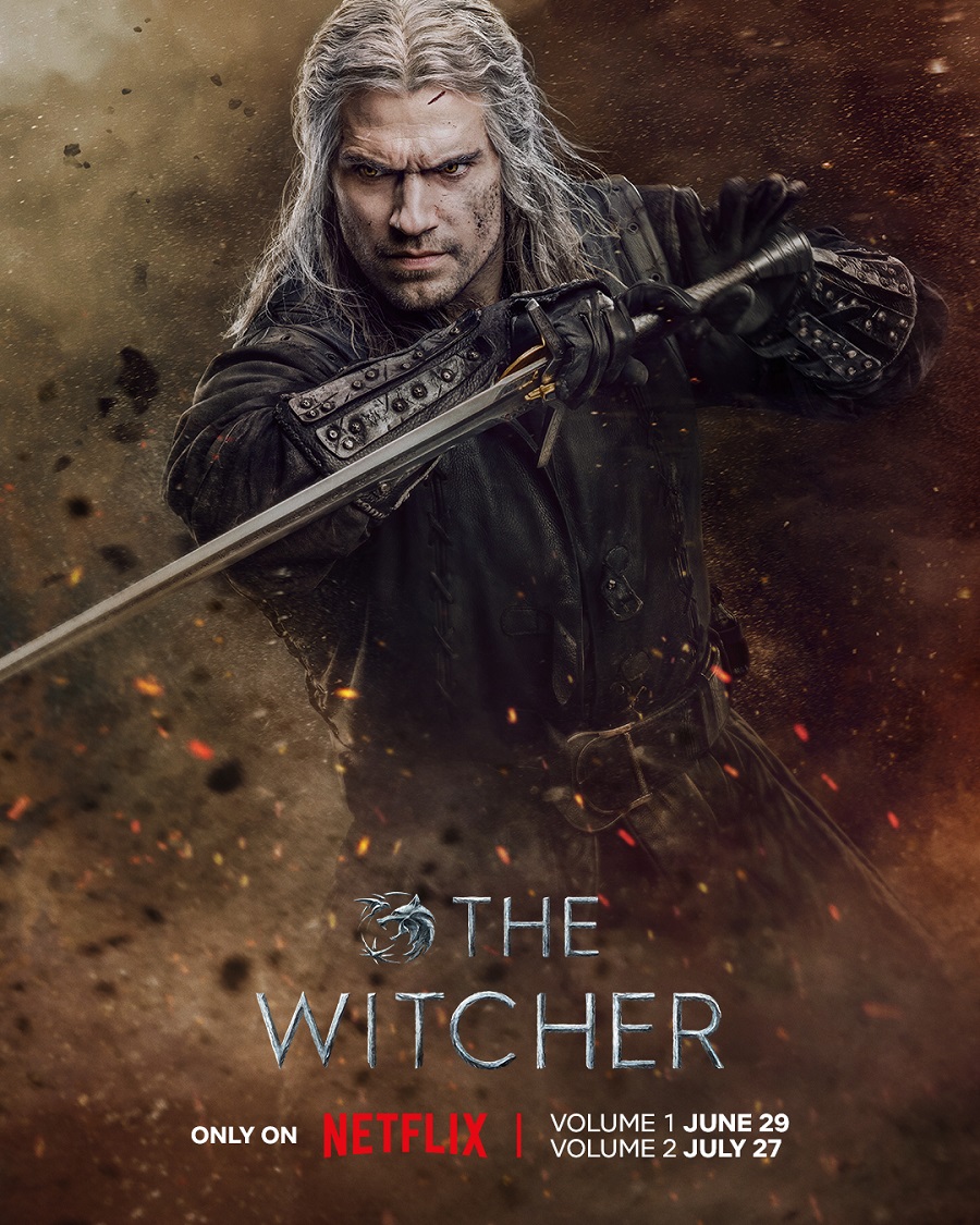Netflix har släppt fyra färgglada affischer som visar huvudpersonerna från den tredje säsongen av The Witcher-serien och påminner tittarna om trailern den 8 juni-5