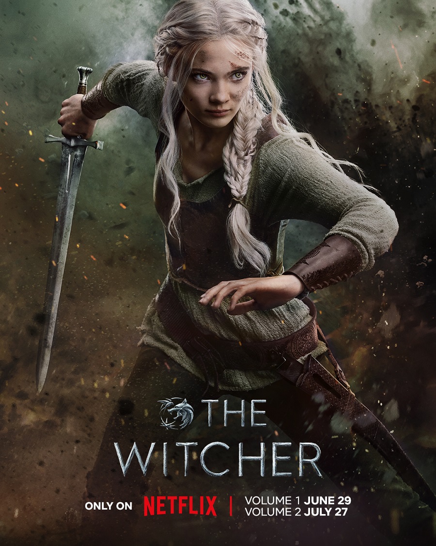 Netflix har släppt fyra färgglada affischer som visar huvudpersonerna från den tredje säsongen av The Witcher-serien och påminner tittarna om trailern den 8 juni-2
