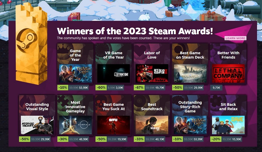Vinnarna av The Steam Awards 2023 har tillkännagivits: Baldur's Gate III röstades fram som årets bästa spel av spelare-2