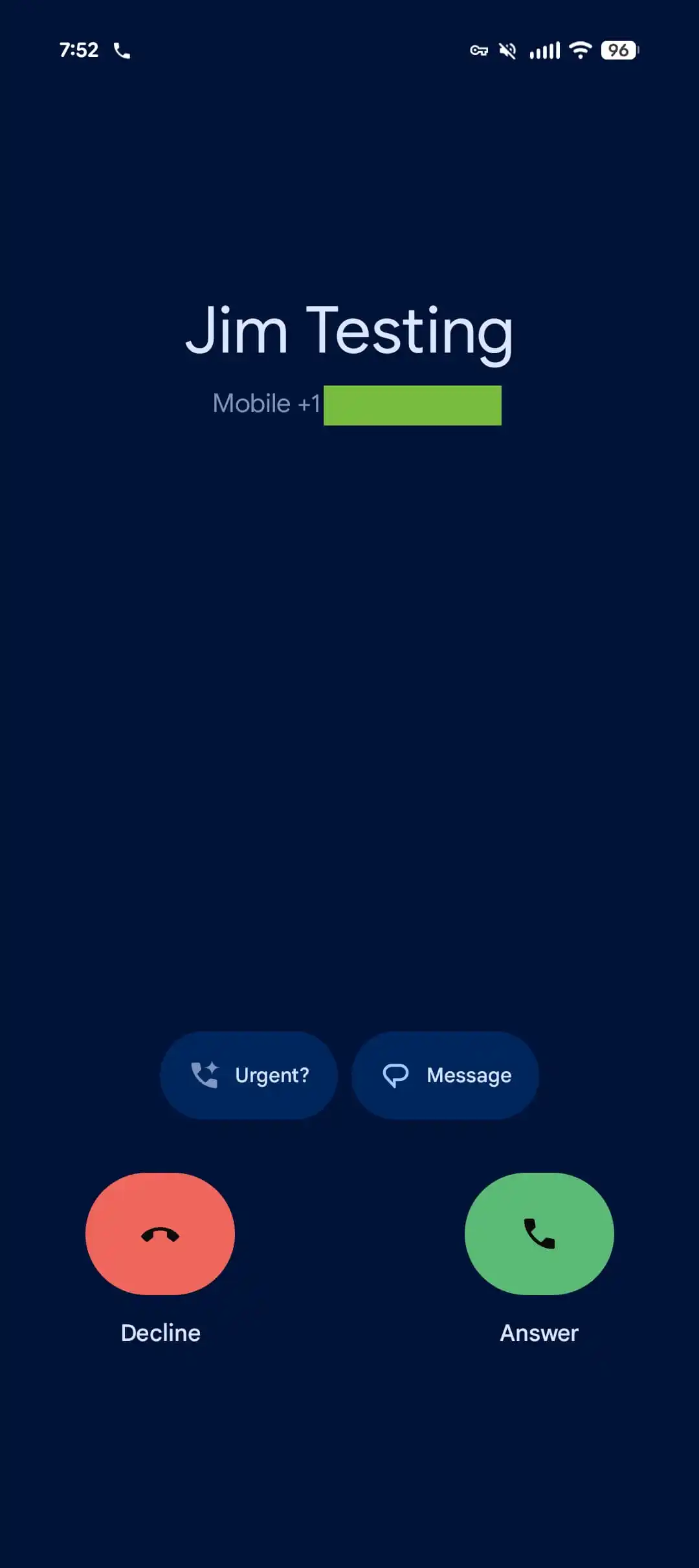 Detaljer om Google Phone samtalsgränssnitt