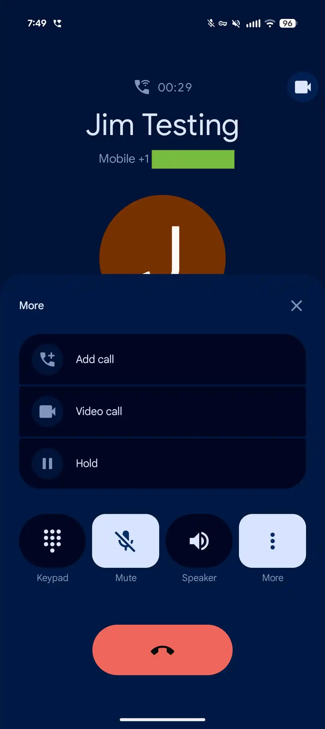 Google Phone gränssnitt: samtal