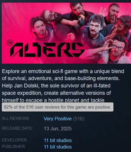 Skärmdump av The Alters spel