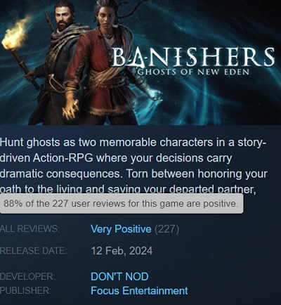 Bra recensioner med minimalt intresse: spelare ger sina åsikter om Banishers: Ghosts of New Eden-2