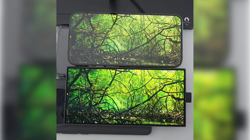 Galaxy S24 Ultra och iPhone 15-skärm