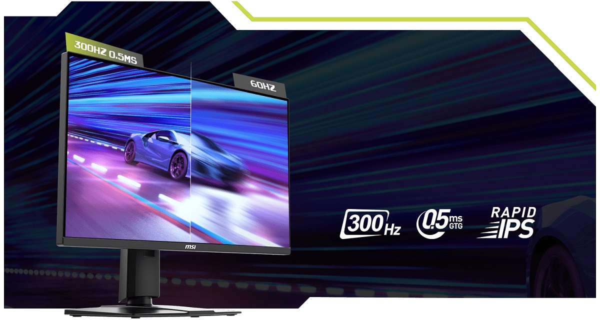 MSI MAG 255PXF 25-tums gamingskärm med upp till 300 Hz uppdateringsfrekvens presenteras