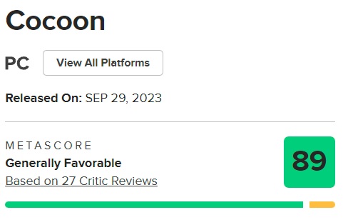 "Ett av de bästa indiespelen 2023!" - Kritikerna hyllade action-plattformsspelet Cocoon från skaparna av de berömda indiespelen Limbo och Inside-3