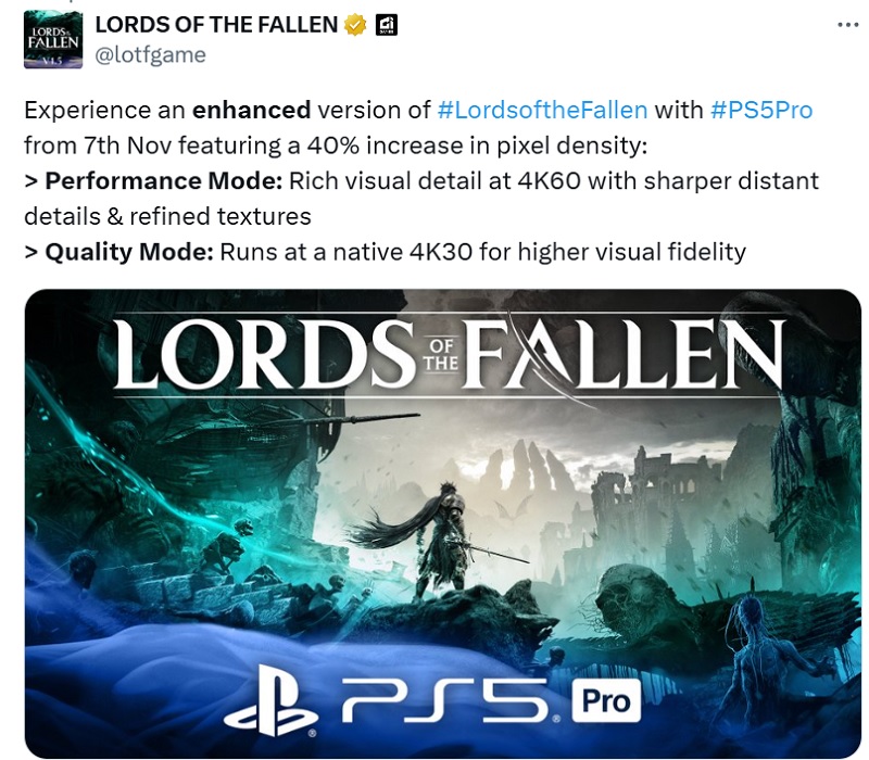 Hardcore in 4K and 60 FPS: action-RPG Lords of the Fallen gets an enhanced version for PlayStation 5 Pro-2