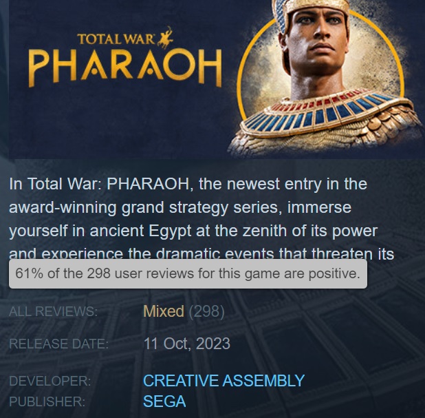 Ville ha mer: Steam-användare mötte Total War: Pharaoh med blandade recensioner -2