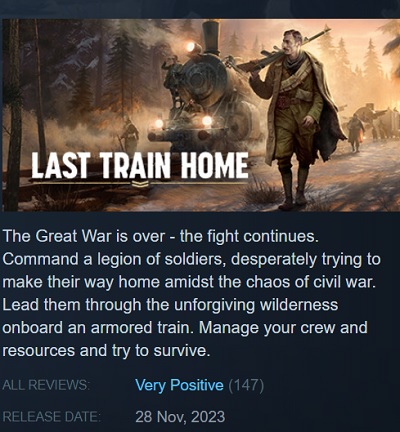 Kritiker och spelare har varmt välkomnat strategin Last Train Home: spelet har fått utmärkta recensioner och höga poäng-6