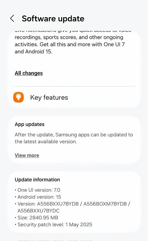 One UI 7 uppdatering för Samsung-smartphones