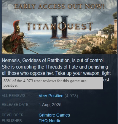 En skärmdump från Titan Quest II